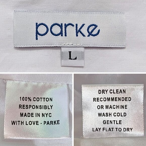 NWOT PARKE White Bubble Down Cropped Blouson Poplin Shirt Boho Normcore Size L - Picture 3 of 10